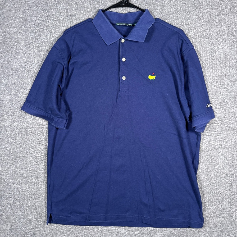 Vintage Masters Collection Polo Shirt Men Large Blue Pima Cotton Mercerized Golf